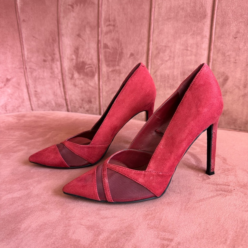 Nine West Red Suede Heels